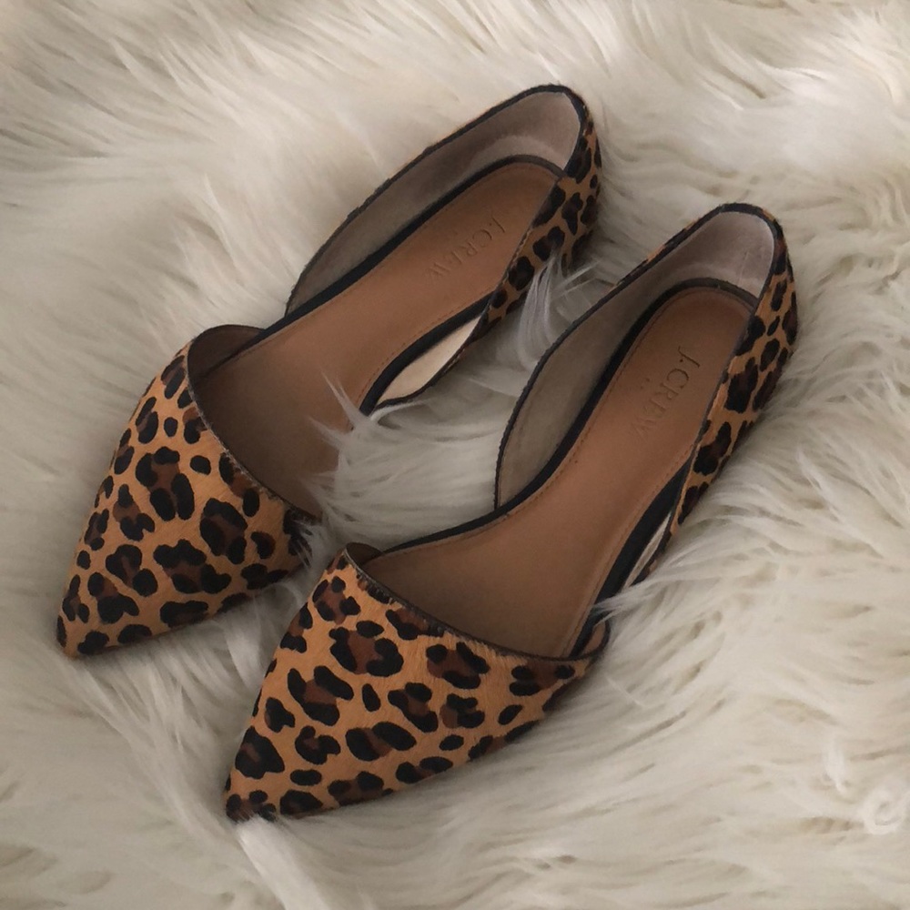 J. Crew Factory d’Orsay calf hair leopard flats